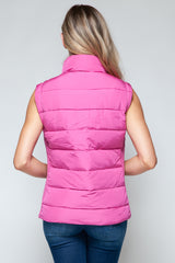 Women's Zip-Up Turtleneck Vest with Pockets - Cozy Lined Polyester