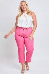 YMI Jeanswear Full Size Mid-Rise Hyperstretch Cropped Straight Pants for Women