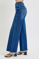 RISEN High Rise Tummy Control Wide Leg Jeans with Pockets