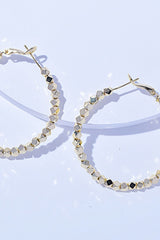 Elegant Alloy Hoop Earrings - Classic Design, 2.4 Inch Length