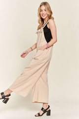 ADORA Women's Knotted Wide Strap Wide Leg Overalls - Trendy and Comfortable Fit
