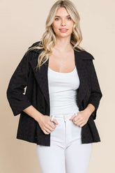 Culture Code Women's Double Breasted Eyelet Jacket with Pockets - Chic & Versatile
