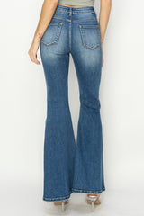 RISEN Women's High Rise Front Seam Flare Jeans - Trendy Retro Style