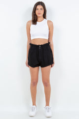 American Bazi Women's High Waist Paper Bag Shorts – Stylish Summer Essential