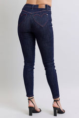Judy Blue Heart Shaped Back Pockets Skinny Jeans - Flattering & Stylish Fit