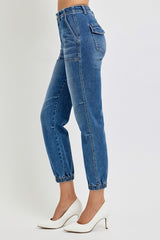 RISEN Women's High Rise Ankle Jogger Jeans - Stretch Denim Comfort & Style