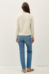 Versatile Heathered Round Neck Long Sleeve Sweater for Cozy Style
