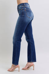 Judy Blue Full Size Washed Straight Leg Jeans with Convenient Pockets