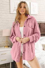 BiBi Oversized Lace Shacket with Front Pockets - Stylish Layering Essential