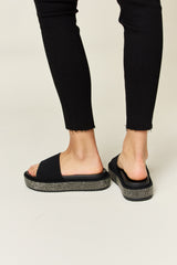 Forever Link Women's Open Toe Rhinestone Platform Sandals - Chic Summer Footwear