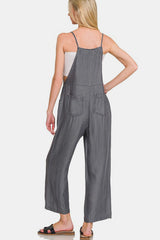 Zenana Washed Adjustable Strap Wide Leg Denim Overalls - Trendy, Comfortable & Versatile