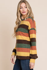 Vibrant Multi-Color Striped Knit Top - BOMBOM Collection
