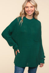 Haptics Full Size Mock Neck Side Slit Knit Top for Elegant Style