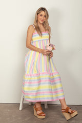 Stylish Striped Woven Smocked Midi Cami Dress by VERY J