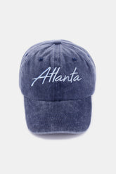 Zenana Vintage Washed ATLANTA Embroidered Cotton Baseball Cap