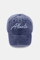 Zenana Vintage Washed ATLANTA Embroidered Cotton Baseball Cap