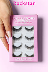 SO PINK BEAUTY Luxurious Faux Mink Eyelashes - 5 Pairs for Glamorous Eyes