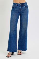 RISEN High Rise Tummy Control Wide Leg Jeans with Pockets