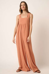 Mittoshop Sleeveless Wide Leg Jumpsuit - Chic, Versatile One-Piece for Any Occasion