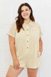 HEYSON V-Neck Crochet Romper with Pockets - Chic Casual Style