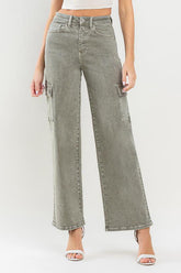 Vervet by Flying Monkey '90s Super High Rise Cargo Jeans - Vintage Style with Modern Comfort