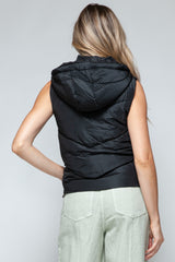 Stylish Snobbish Quilted Hooded Vest with Zip-Up Closure