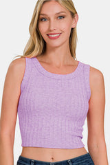 Zenana Women's Ribbed Cropped Tank - Trendy & Versatile Top