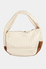 Fame Tassel Detail Weave Semi Circle Bag - Stylish Small PU Leather Handbag