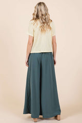 Mittoshop Women's Pleated Wide Leg Pants - Stylish & Comfortable
