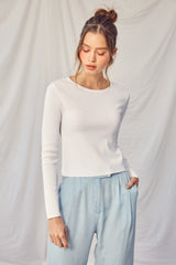 Idem Ditto Women's Twisted Backless Long Sleeve Knit Top - Stylish & Sexy