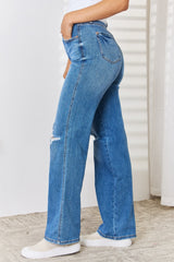 Judy Blue High Waist Distressed Straight-Leg Jeans - Stylish, Comfortable & Versatile