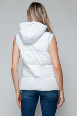 Stylish Snap and Zip Closure Hooded Vest - Comfortable and Versatile Outerwear