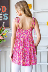 Heimish Floral Tie Shoulder Tiered Cami - Flowy Summer Top