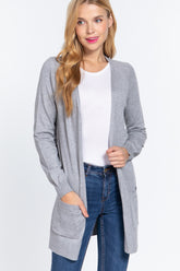 Women's Open Front Long Sleeve Cardigan - Stylish Layering by Active Basic