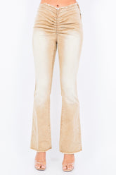 American Bazi V-Cut Ruched Flare Pants - Chic, Flattering & Trendy