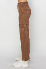 Risen Women's Full Size High-Rise Cargo Jeans - Stylish & Functional Denim