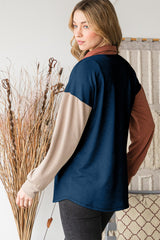 Heimish Full Size Color Block Button Down Shirt - Trendy & Versatile