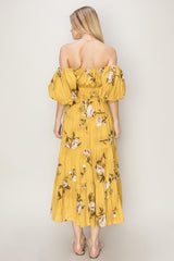 HYFVE Floral Puff Sleeve Tiered Dress - Romantic & Whimsical Style