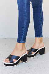 Weeboo Cherish The Moments Two-Tone Platform Sandals in Black