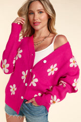 Haptics Women's Daisy Floral Button Down Long Sleeve Cardigan - Chic Layering Piece