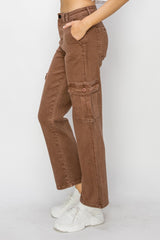 Risen Women's Full Size High-Rise Cargo Jeans - Stylish & Functional Denim