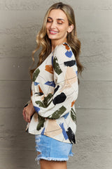 Hailey & Co Wishful Thinking Multi-Colored Printed Blouse with Artistic Flair