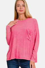 Zenana Women's Classic Round Neck Long Sleeve T-Shirt - Versatile & Comfortable