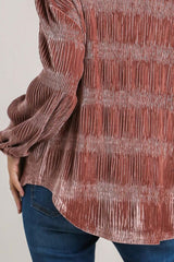 Umgee Women's Ruched Tiered Button-Up Shirt - Stylish & Elegant Fashion Top