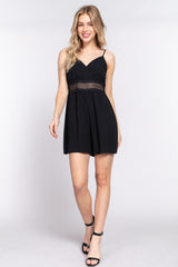 Comfortable & Stylish Waist Lace Trim Cami Romper - Perfect for Any Occasion