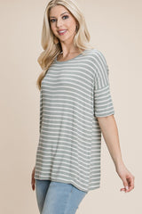 BOMBOM Striped Round Neck T-Shirt - Classic Nautical Style for Every Occasion
