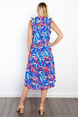 Chic Ruffled Midi Dress with Convenient Pockets – Perfect for Any Occasion