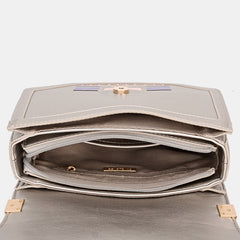 David Jones Stylish Geometric Print Crossbody Bag - Medium, PU Leather