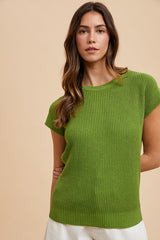 Annie Wear Women's Versatile Round Neck Short Sleeve Knit Sweater - Elegant & Comfortable Knitwear