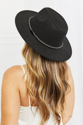 Fame Bring It Back Fedora Hat - Classic Black Fedora with Rhinestone Detailing